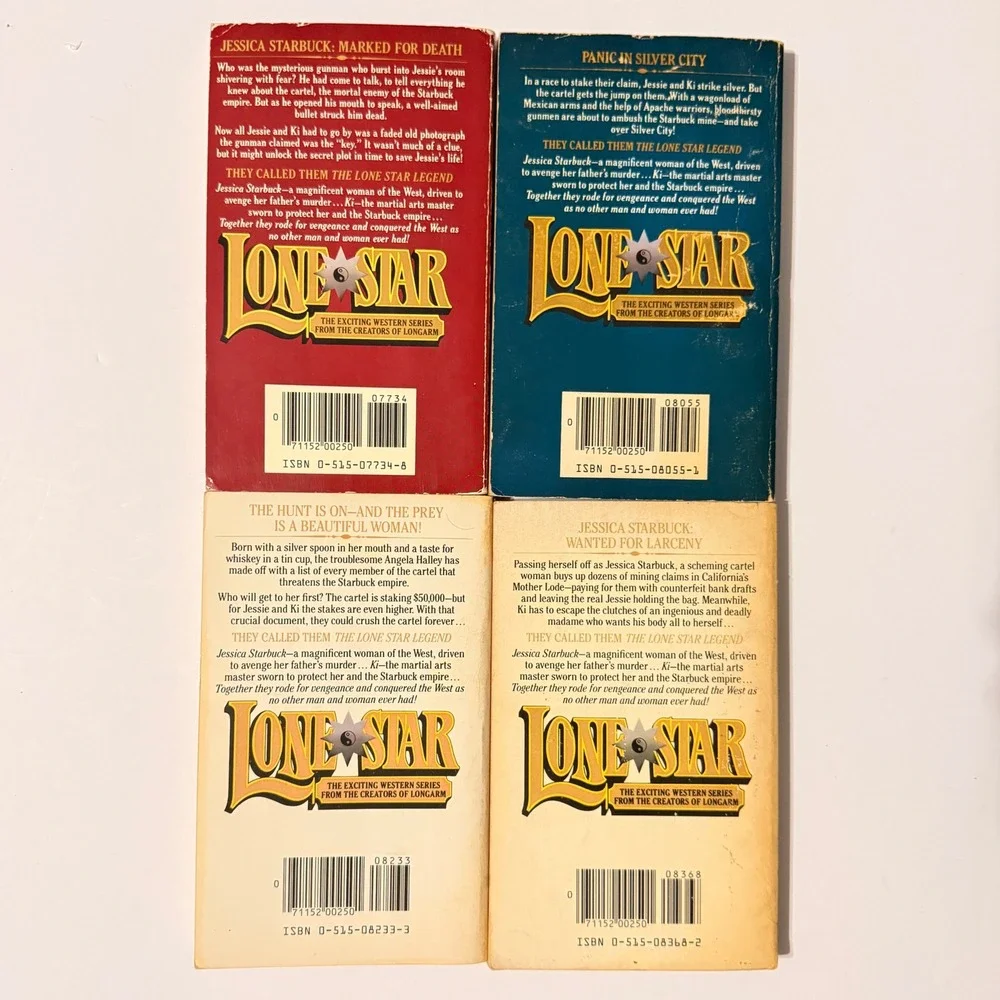 Lone Star Western Paperback Lot 4 Books Wesley Ellis Jove 1984 1985 Vintage